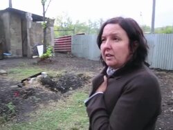 War Devastation in Eastern Ukraine - Semyonovka - interview Stock Footage