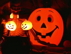 Halloween. Very scary. Horror decorations. Stock Footage