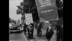 CAN572 ANTI-APARTHEID DEMONSTRATION AT ENGLAND SOUTH AFRICA MATCH News Clip
