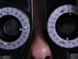 Patient at the Eye Doctor Stock Footage