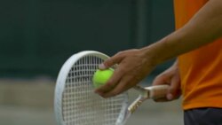 Man playing tennis.  - Slow Motion Stock Footage