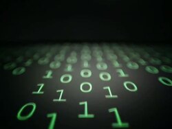 MS Shot of Binary code on computer monitor / Germany Stock Footage