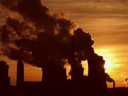 HD Coal Power Plant in the Backlight Stock Footage