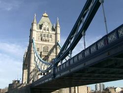  MS Shot of tower bridge / London, Great Britain   Stock Footage