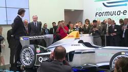 CLEAN : Electric Formula E car on show in Frankfur News Clip