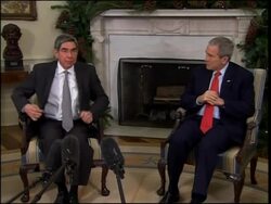 President Oscar Arias of Costa Rica meeting with president Bush News Clip
