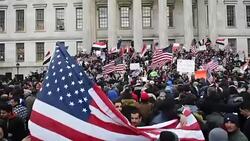 CLEAN : Yemenis pray protest in NY against Trump travel ban News Clip