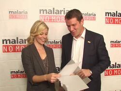Elizabeth Banks, Scott Case at the Malaria No More - Comedy Fights Malaria Campaign Launch at West Hollywood CA. (Footage by WireImage Video/GettyImages) Stock Footage