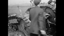 Ford M1918 tanks are tested for WWI use Stock Footage