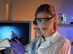 HD DOLLY: Portrait Of A Scientist Woman Stock Footage