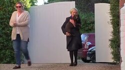 Mary Berry posing for photos outside house News Clip