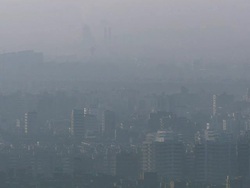 WS View of buildings in pollution atmosphere / Le Caire, Egypt Stock Footage