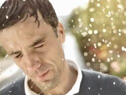HD Super Slow-Mo: Man Shaking His Wet Hair Stock Footage