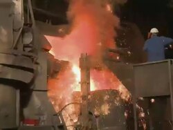  WS ZI Inductive heating furnace at foundry / Juenkerath, Rhineland-Palatinate, Germany Stock Footage