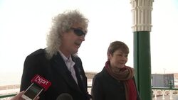 Brian May campaigning on behalf of Green Party News Clip