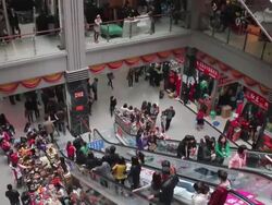 WS PAN View of clothing market/xian,shaanxi,China Stock Footage