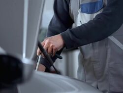 Mechanic Repairing A Car Stock Footage