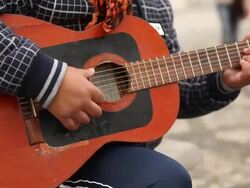 Playing Spanish guitar Stock Footage