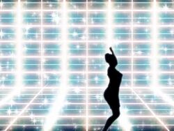 (HD1080) Female celebrating silhouette.. Stock Footage