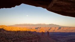 The sun casts shadows on Canyonlands National Park. Stock Footage