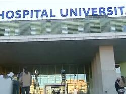 Grandson of Spanish King at Madrid clinic Stock Footage