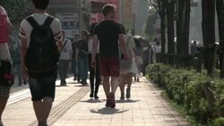 Pedestrians in Akihabara.Tokyo, Japan Stock Footage