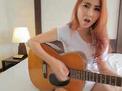 Sexy girl with a guitar Stock Footage