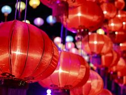 Paper Lanterns in Chinese New Year Stock Footage