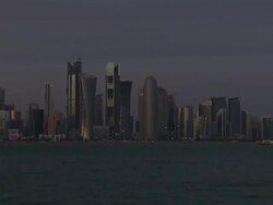 Doha City Skyline Day to Night Timelapse News Clip