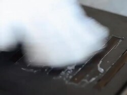 clean polymer stain on mold surface Stock Footage