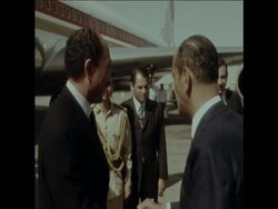 SYND 27 5 73 SADAT RETURNS HOME AFTER OAU ANNIVERSARY News Clip