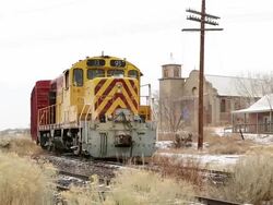 MS Snowing at train station / Lamy, New Mexico, United States Stock Footage