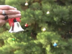 ringing a chrismas bell Stock Footage