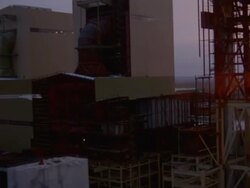 MS AERIAL TS Shot of Newly built factory with part of it incomplete Stock Footage