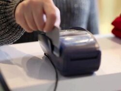 Credit Card Swipe Stock Footage