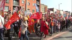 Anti-austerity protests held as the Conservative party conference begins in Manchester News Clip