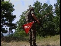 YUGOSLAVIA: KOSOVO: FRENCH TROOPS HELD UP BY MINES News Clip