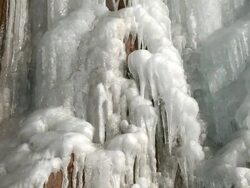 MS ZI Frozen waterfall / Kastel, Rhineland-Palatinate, Germany  Stock Footage