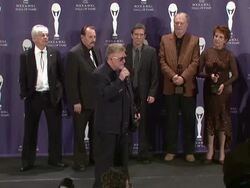 23rd Annual Rock and Roll Hall of Fame Induction Ceremony press room Stock Footage