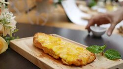 the triple cheese boat Stock Footage