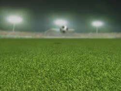 Ball coming in the stadium Stock Footage
