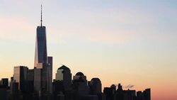 One World Trade Center and Downtown Manhattan across the Hudson River, New York, Manhattan, United States of America Stock Footage