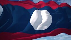 Laos Flag Stock Footage