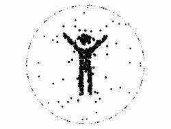 MEN- glad and shocked, alternating aura, pure black dots (LOOP) Stock Footage