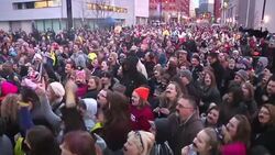 Attempt at world record for most people wearing fake moustaches News Clip