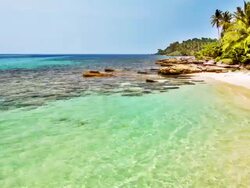 Clear water and tropical beach Stock Footage