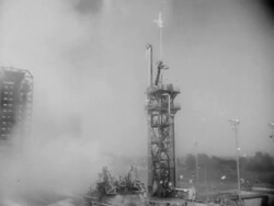 Centaur missile explodes on maiden voyage Stock Footage