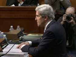 John Kerry before Foreign Relations committee. Stock Footage