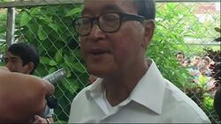 Opposition leader Rainsy tours polling booths in Phnom Penh News Clip