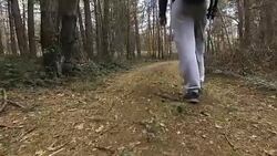 Hiking in the forest Stock Footage